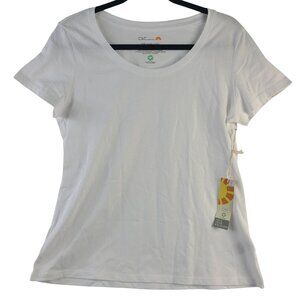 C&C California Women's White Organic Cotton Crewneck T-Shirt Short Sleeves Sz M